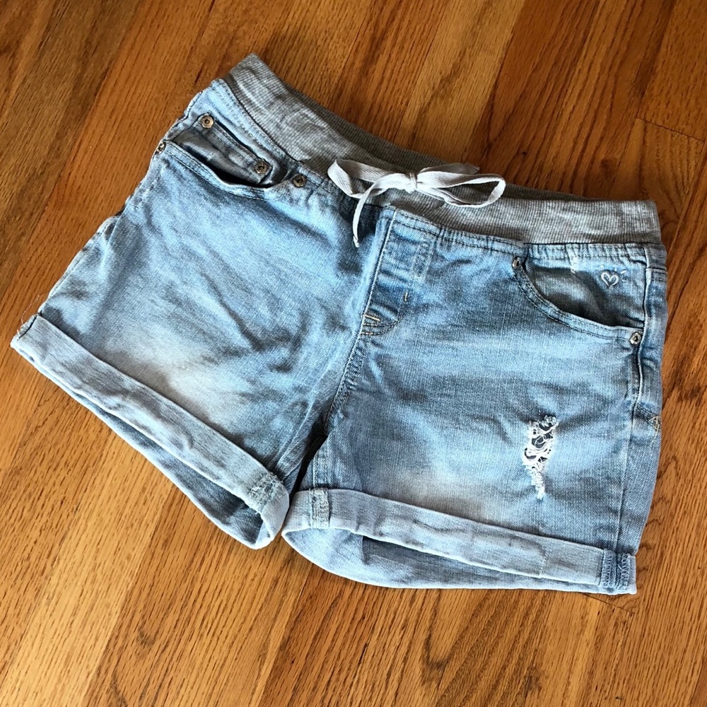🌟JUSTICE🌟 LT BLUE DENIM JEAN SHORTS GIRLS 14 1/2